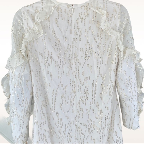 NWT Lilly Pulitzer Belle Metallic Ruffle-Trim Silk Shift Mini Cocktail Dress - Picture 11 of 14